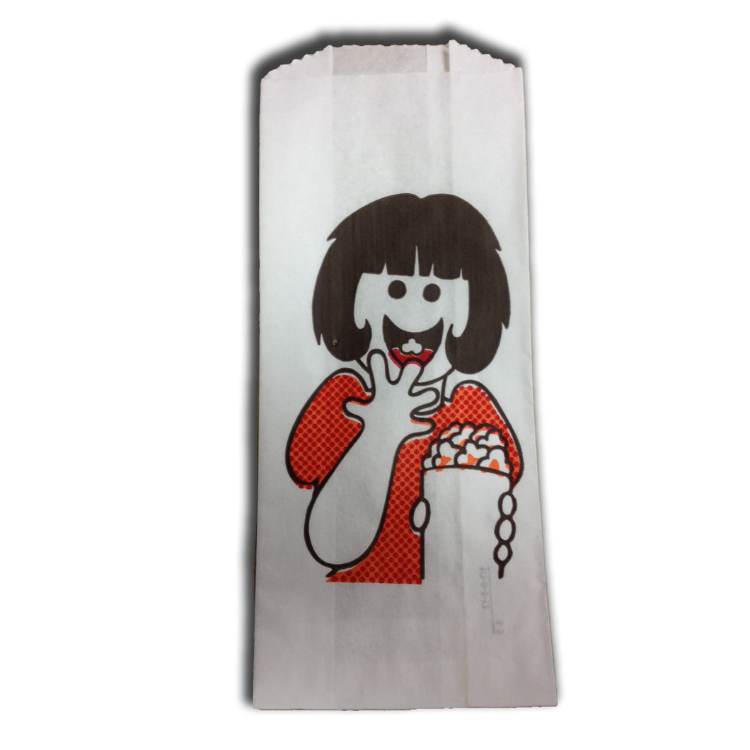 Popcorn Bags with Little Girl Eating Popcorn Imprint